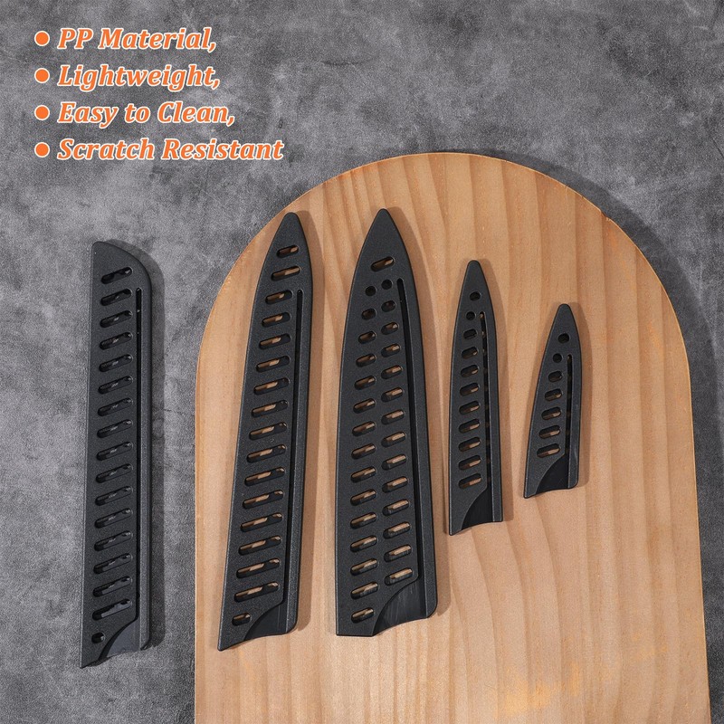 Qianyu 5 Pcs Black Knife Sheath Kitchen Safety Knife Covers