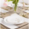 EcoQuality 7" inch Round White Plastic Plates with Gold Primrose