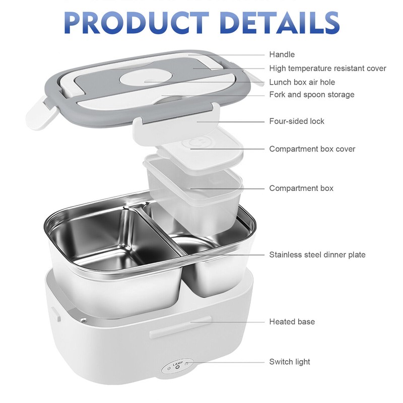 2 110V Car Portable Food Heating Lunch Box Electric Heater