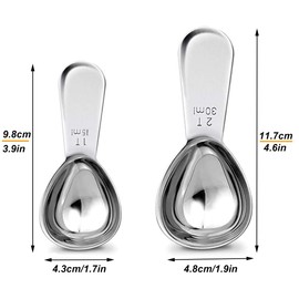 UDQYQ Stainless Steel Coffee Scoop-2 Pack Measuring Coffee Spoon (15ML and 30ML),Exact Measuring Spoon for Coffee,Sugar and More (15ml+30ml)