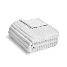 Eonkasp Soft Fleece Baby Blanket Ultra Cozy Grey Baby Blankets for Boys Warm and Lightweight Infant Toddler Newborn Receiving Gift with Reversible Stripes for Crib Stroller, 30x40 Inch, Light Grey