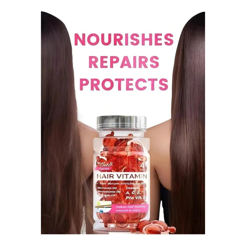 Complex 40 2pcs Cpsula Vitamnica Smooth Silky Hair Quer Frutos