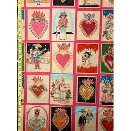 Mi Vida Encantada - Tea-Pink - Alexander Henry Fabric - by Half Yard