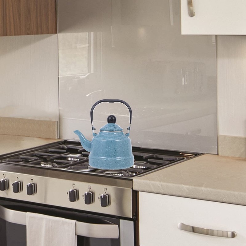 HEMOTON Enameled Tea Kettle with Handle Stovetop Tea Kettle Enamel