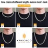 KRKC&CO 12mm Cuban Link Chain, 18K Gold Plated Stainless Steel