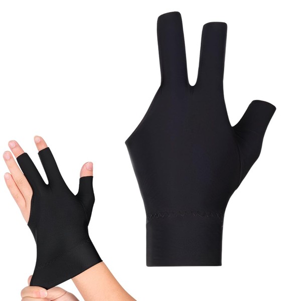 AOEVUIR 1 x Three Finger Billiard Gloves, Breathable Pool Gloves,