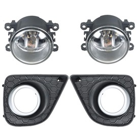 Silscvtt 2 piezas de luces antiniebla de repuesto para Honda Accord Coupe 2013-2015 lente transparente con bombillas y biseles de conducción luz antiniebla izquierda + lado derecho (lado del pasajero y del conductor)