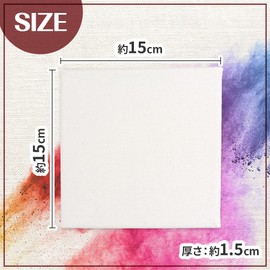 o-waki Stretched Canvas Painting Board Mini Size Square Oil Painting Watercolor Painting Supplies DIY Art Wall Decor Set of 12 (15x15cm)