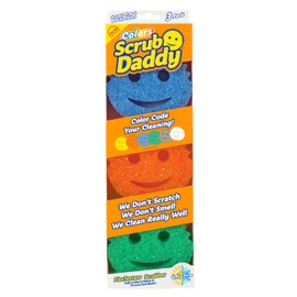 Scrub Daddy Color Sponges - Scratch-Free Multipurpose Dish Sponges for Kitchen, Bathroom & Household Cleaning - Made with BPA-Free Polymer Foam (3 Count)