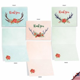 The Best Card Company - 10 Thank You Christmas Cards with Envelopes - Boxed G...