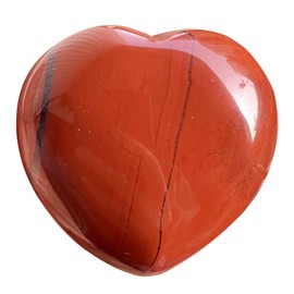 favoramulet Polished Heart Stone, Healing Crystal Palm Worry Love Pocket Stones Reiki 1.5", Red Jasper