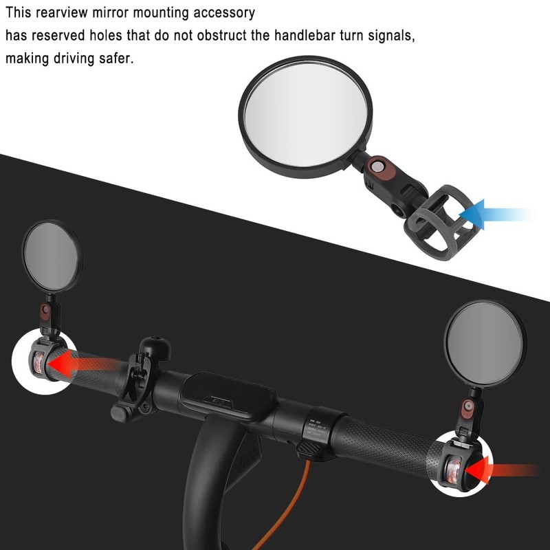 SKERTS Scooter Rear View Mirrors for Ninebot Black Rearview Mirrors