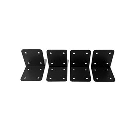 4 x Heavy-Duty Black Steel Corner Brackets for Railway Sleepers - Industrial Corner Support for Timber Sleepers Garden Edging Raised Beds Retaining Walls Driveway Edging Railway Hardware and Fixings