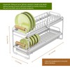 Pull-Out Double/Single Tier Dish Rack for Cupboard, Slide Out Dish