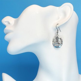 Cowgirl Western Earrings Boho Charm Texas Boots Cowboy Hat Cattle Head Bull Gun Antique Silver Plated Cool Dangle Drop Earrings for Women Country West Style Fashion Jewelry Gifts (Silver horseshoe earring)