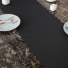 YZKITM Solid Black Farmhouse Scalloped Table Runner Washable Polyester Cute