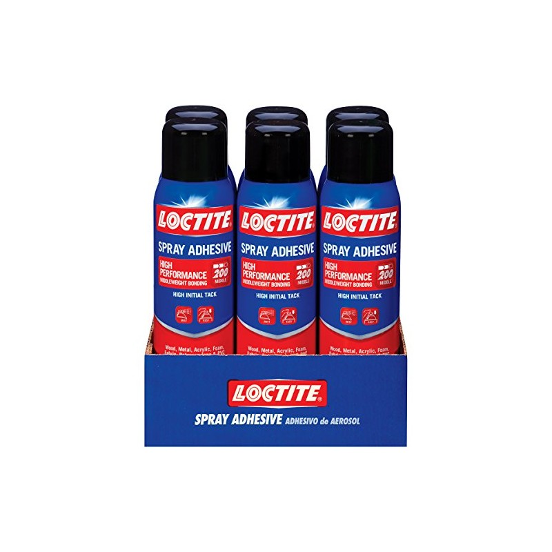 Loctite Spray Adhesive High Performance, Middleweight Bonding, 13.5 Oz, 6-Pack
