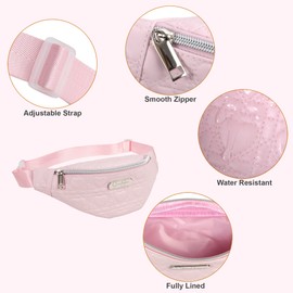 Jessica Simpson Fanny Hip Waist Pack Leather for Phone, Thin Belt Bag Fanny Pack Crossbody Bag for Women for Festival, Concert, Workout, Travel, Running, Hands-Free Wallet Phone Bag Fits All Phones