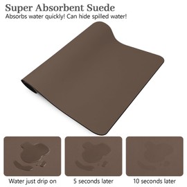 Bloss Coffee Mat, Bar Mat, Hide Stain Absorbent Drying Mat with Waterproof Rubber Back, Fit Under Coffee Maker Machine Pot Espresso Machine(12.2"x19.7", Brown)