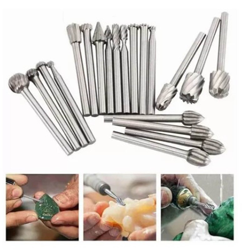 20Pcs Rotary File Burr Grinding Bit High Speed Steel Tool