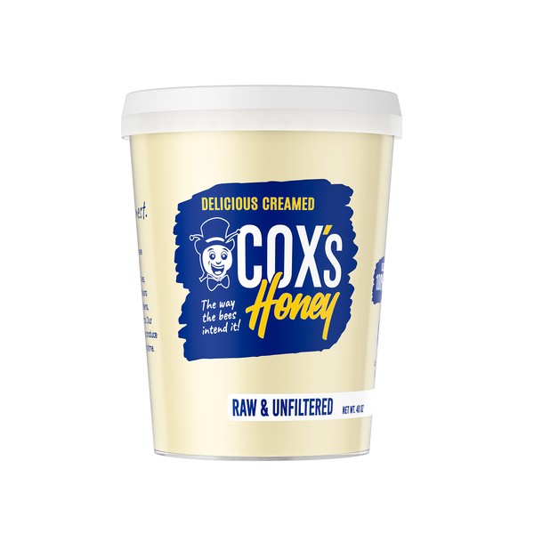 Cox's Honey - Creamed Whipped Honey Raw Unfiltered, 40 OZ | 100% Pure Clover Delicious Honey - Product of the USA