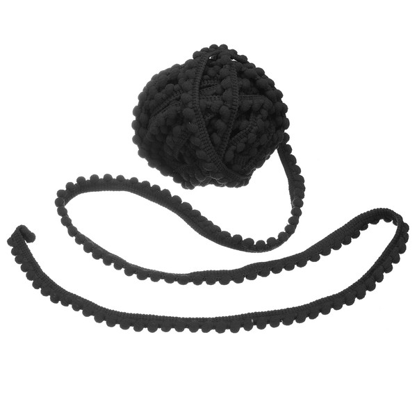 uxcell 8.5 Yards Pom Pom Trim Ribbon, 0.5" Wide Black