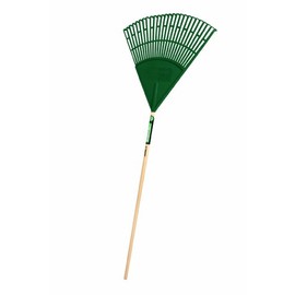Truper 989516 Tru Tough 48 Plastic Leaf Rake, 22-Inch Head, Wood Handle