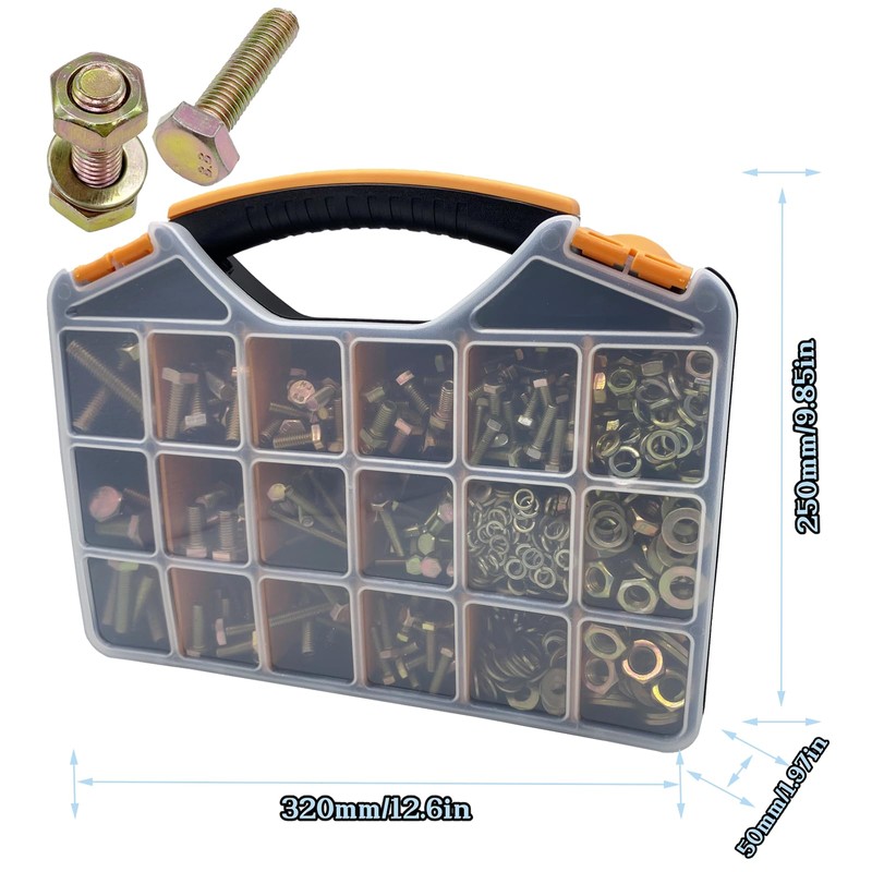 900pcs Metric Bolt Assortment Sets, M6 M8 M10 M12 Grade