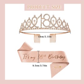 18th Birthday Sash for Girls – Glittering 18th Birthday Party Accessory, Adjustable Satin Sash – Perfect for Birthday Girl, Photo Props, and Party Celebrations