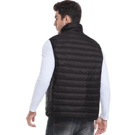 Men's Packable Puffer Vest Water-Resistant Down Full Zipper Warm Outerwear for Golf Running