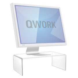 QWORK® Monitor Stand , Acrylic Laptop Stand , Acrylic Shelves , 30 x 15 x 10 cm , For Pc Computer Monitor , Laptop