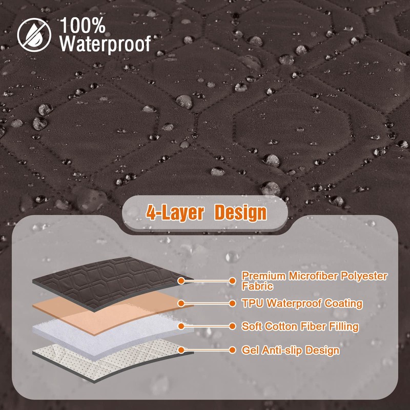 VANSOFY Couch Cover, Waterproof Sofa Covers Washable Slipcover Furniture Protector