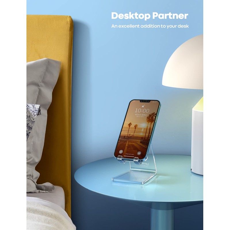Lamicall Cell Phone Stand, Desk Accessories - Clear Office Cell