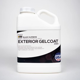 FGCI - 1 Gallon Marine Grade Gel Coat for Boat Building, RV Restoration, Carbon Fiber Repair, Fiberglass Patching and Repair Kit (Black Supreme)