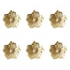 Mikikit 6 Pcs Brass Flower Drawer Knobs, Golden Cabinet Pull