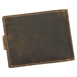 NORDEE Men's Elegant Wallet 13 cm x 9.5 cm x 2.5 cm RFID Protection Faux Piping Wallet Men, Brown1, Classic