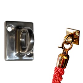Rope Stanchion Decorative Stainless Steel Wall Plate Holder, CROWD CONTROL CENTER (Gold)