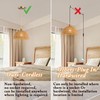 Nekhung Battery Operated Pendant Light with Remote-Battery Chandelier Handwoven Rattan,