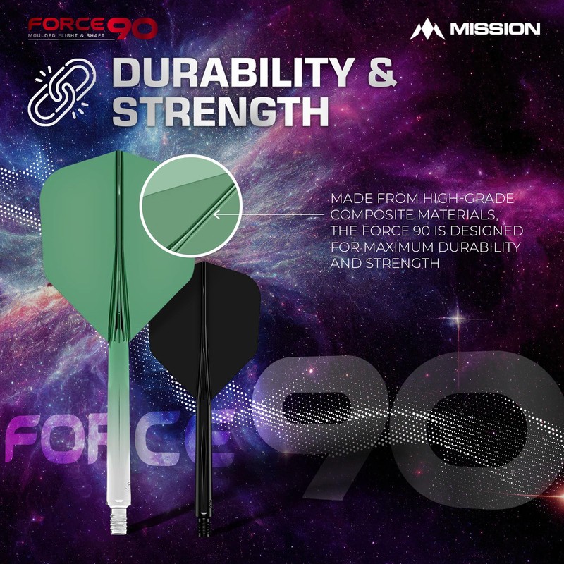 Mission Darts Force 90 | Integrated Precision Moulded Dart Flight