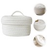 Ciieeo Cotton Rope Woven Storage Basket with Lid for Makeup