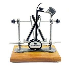Warthog V-Sharp Elite Knife Sharpeners with Deluxe Wooden Base, 325 Grit Diamond Rods with Adjustable Angles, Professional Knife Sharpener System, Metal Frame Construction, Black