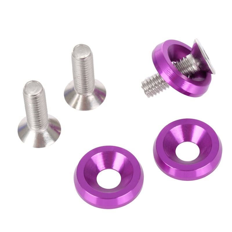 Dophee 20Pcs Billet Aluminum Bumper Fender M6 Screw Bolt Washer