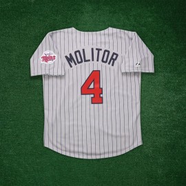 Majestic Paul Molitor Minnesota Twins Cooperstown Men's Grey Road Throwback Jersey - M