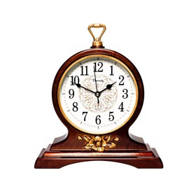 Beesealy Mantel Clock, 12-Inch Mantel Clock, Silent Movement, Non-Ticking, for Living Room and Kitchen Decoration (Brown)