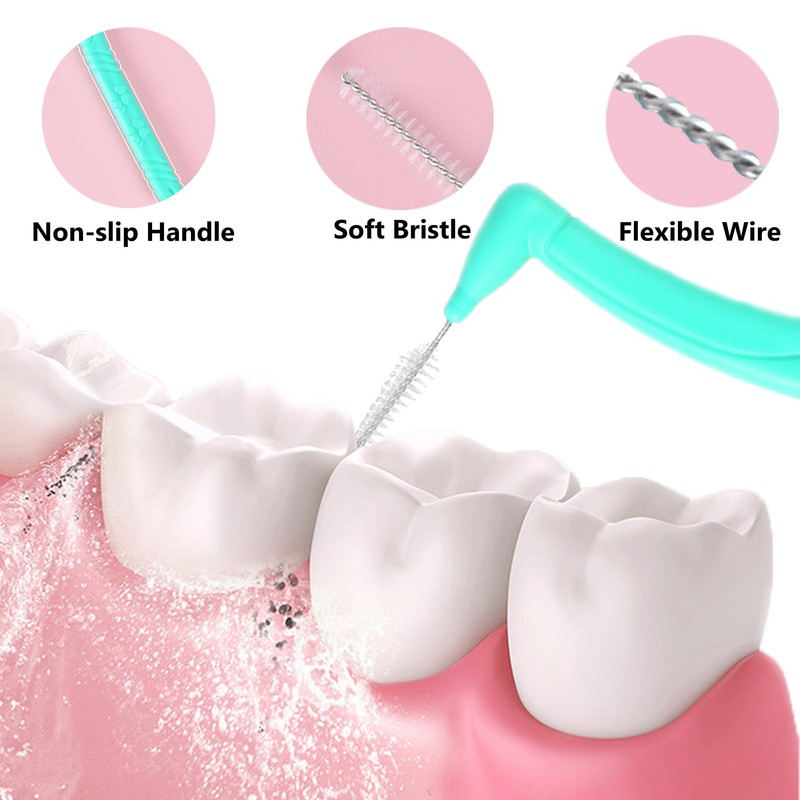 10 Pcs Angle Interdental Brushes, Angled Dental Brush for Teeth