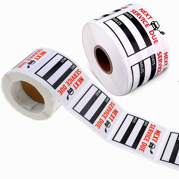 Oil Change Stickers 300 Pcs 2x2" Service Black Stickers, Next