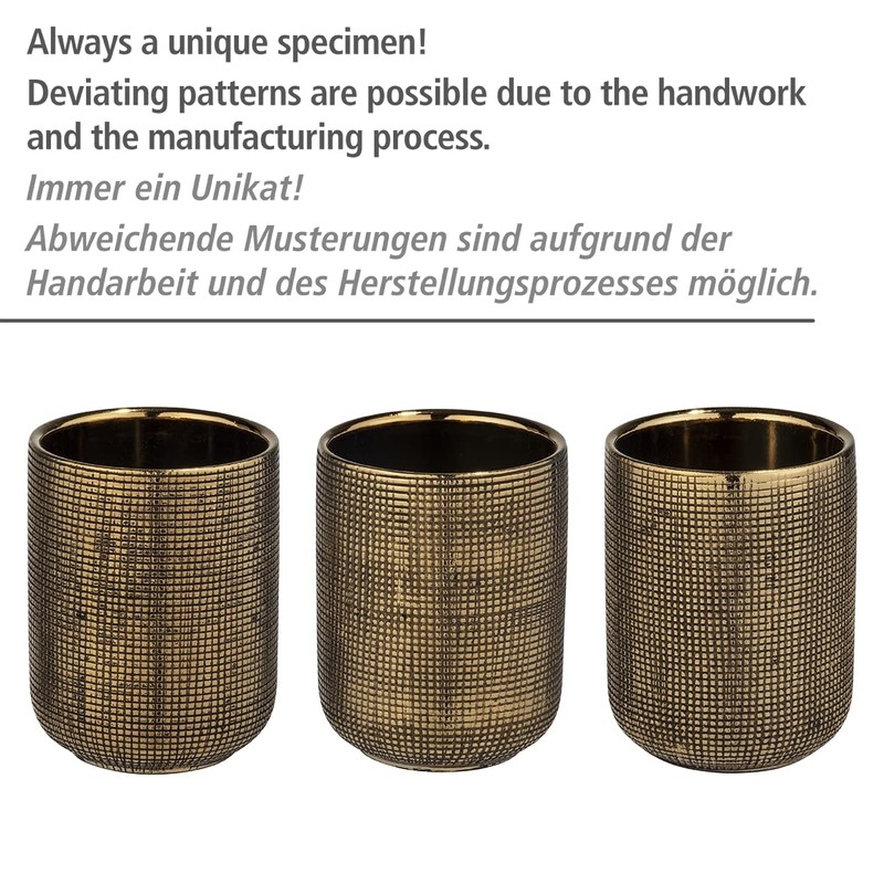 WENKO Rivara Painted Hand Made Soap Dish, Ceramic, Gold, 10