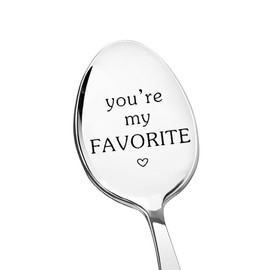 Husband Wife Anniversary Birthday Gifts for Him Her Wedding Engagement Gifts for Boyfriend Girlfriend Valentines Gifts for Couple You're My Favorite Spoon Gift for Coffee Tea Lover Gifts Spoons