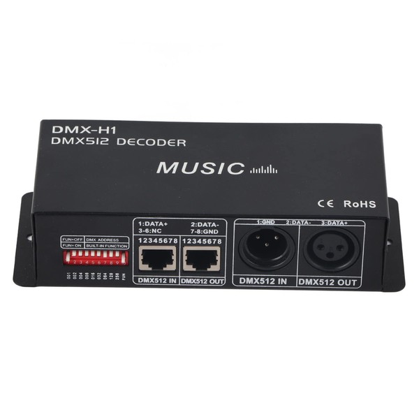 3 Channel DMX Decorder, 12A RGB Dimming LED Controller Dimmer