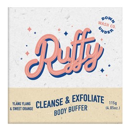 Downunder Wash Co. Ruffy Cleanse & Exfoliate Body Buffer - Ylang Ylang & Sweet Orange, 115g